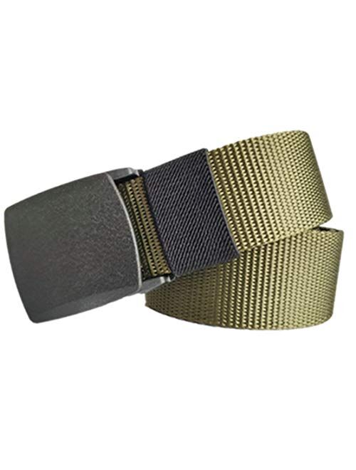 [3 Pack] Nylon Military Tactical Men Belt Webbing Canvas Outdoor Web Belt with Plastic Buckle Fits Pant Up to 45"