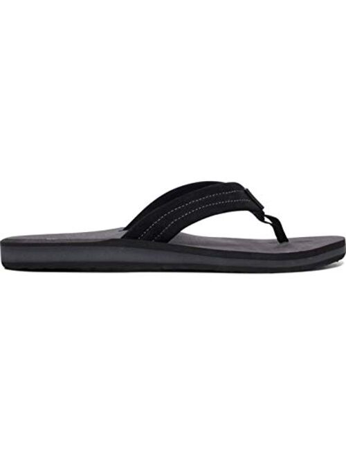 Quiksilver Men's Carver Suede 3-Point Flip Flop Sandal Athletic