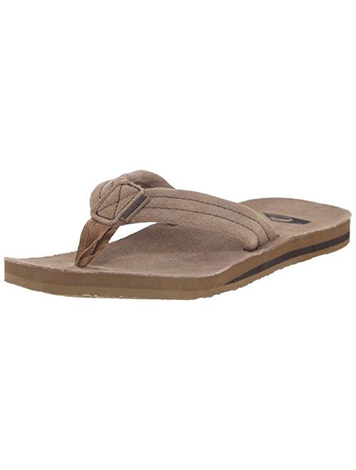 Quiksilver Men's Carver Suede 3-Point Flip Flop Sandal Athletic