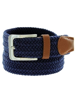 Belts.com Stretch Belt Braided Elastic Stretch Belt Casual Weave Canvas Fabric Woven Belt 1-3/8