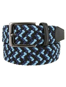 Belts.com Stretch Belt Braided Elastic Stretch Belt Casual Weave Canvas Fabric Woven Belt 1-3/8