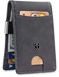 TRAVANDO Money Clip Wallet"RIO" - Mens Wallets slim Front Pocket RFID Blocking Card Holder Minimalist Mini Bifold Gift Box