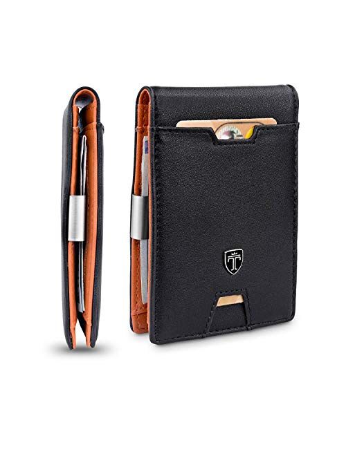 TRAVANDO Mens Slim Wallet with Money Clip AUSTIN RFID Blocking Bifold Credit Card Holder for Men with Gift Box