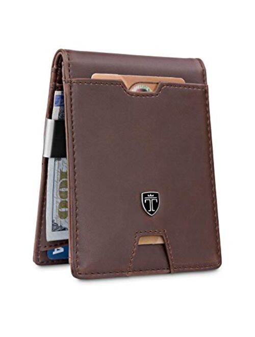 TRAVANDO Mens Slim Wallet with Money Clip AUSTIN RFID Blocking Bifold Credit Card Holder for Men with Gift Box