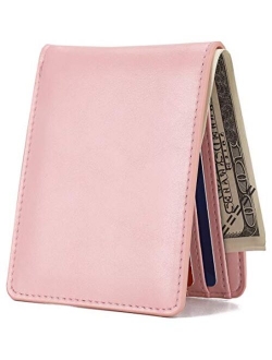 Mens Slim Front Pocket Wallet ID Window Card Case with RFID Blocking