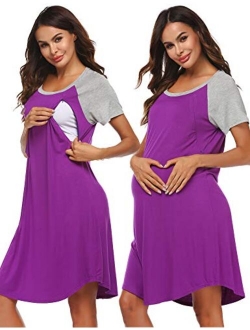 3 in 1 Delivery/Labor/Nursing Nightgown Women's Maternity Hospital Gown/Sleepwear for Breastfeeding