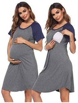 3 in 1 Delivery/Labor/Nursing Nightgown Women's Maternity Hospital Gown/Sleepwear for Breastfeeding