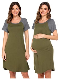 3 in 1 Delivery/Labor/Nursing Nightgown Women's Maternity Hospital Gown/Sleepwear for Breastfeeding