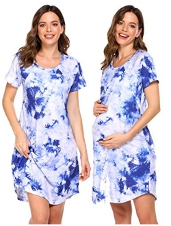 3 in 1 Delivery/Labor/Nursing Nightgown Women's Maternity Hospital Gown/Sleepwear for Breastfeeding