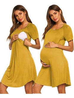 3 in 1 Delivery/Labor/Nursing Nightgown Women's Maternity Hospital Gown/Sleepwear for Breastfeeding