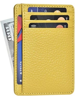 Minimalist Wallets for Men & Women RFID Front Pocket Leather Card Holder Wallet