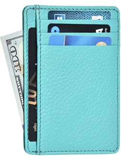 Minimalist Wallets for Men & Women RFID Front Pocket Leather Card Holder Wallet