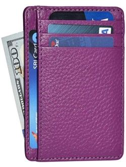 Minimalist Wallets for Men & Women RFID Front Pocket Leather Card Holder Wallet