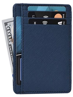 Minimalist Wallets for Men & Women RFID Front Pocket Leather Card Holder Wallet