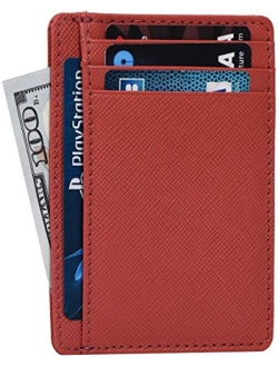 Minimalist Wallets for Men & Women RFID Front Pocket Leather Card Holder Wallet