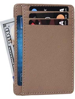 Minimalist Wallets for Men & Women RFID Front Pocket Leather Card Holder Wallet