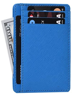 Minimalist Wallets for Men & Women RFID Front Pocket Leather Card Holder Wallet