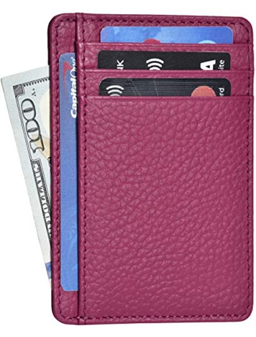 Minimalist Wallets for Men & Women RFID Front Pocket Leather Card Holder Wallet