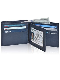 Slim RFID Wallets for Men - Genuine Leather Front Pocket Bifold Wallet