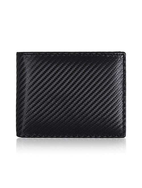 Slim RFID Wallets for Men - Genuine Leather Front Pocket Bifold Wallet