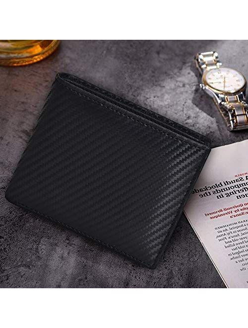 Slim RFID Wallets for Men - Genuine Leather Front Pocket Bifold Wallet