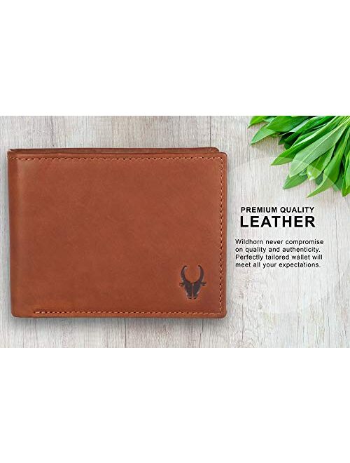 WILDHORN RFID Protected Top Grain Genuine Leather Wallet for Men