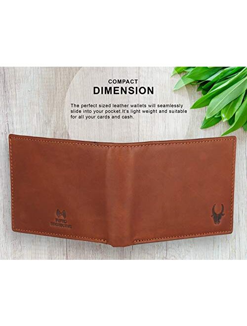 WILDHORN RFID Protected Top Grain Genuine Leather Wallet for Men