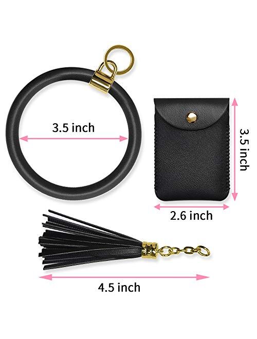 Keychain Bracelet, Doormoon Tassel Key Chain Wristlet Ring Circle Bangle