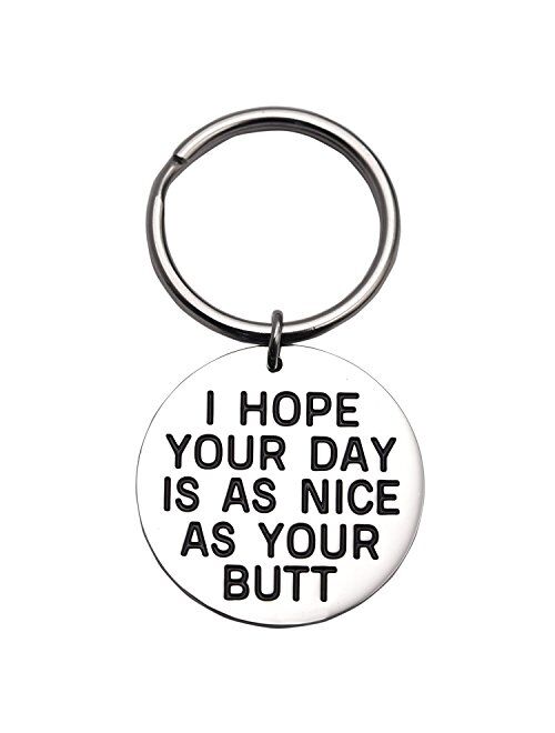 LParkin I Hope Your Day is As Nice As My/Your Butt Keychain Boyfriend Girlfriend Keychain Jewelry