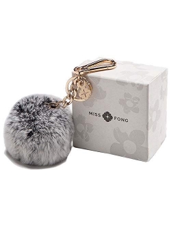 Pom Pom Keychain accessories for Women by Miss Fong,Keychains for Women,Fur Ball