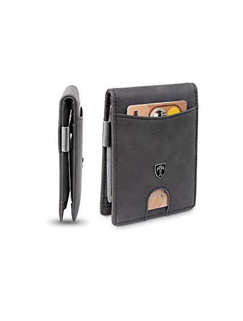 TRAVANDO Mens Slim Wallet with Money Clip SEATTLE RFID Blocking Bifold Credit Card Holder for Men with Gift Box