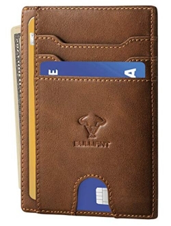 Slim Wallet,Bulliant Skinny Minimal Thin Front Pocket Wallet Card Holder For Men 7Cards 3.15"x4.5",Gift-Boxed