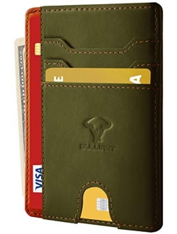 Slim Wallet,Bulliant Skinny Minimal Thin Front Pocket Wallet Card Holder For Men 7Cards 3.15"x4.5",Gift-Boxed