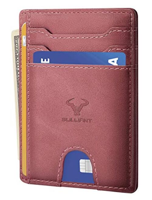 Slim Wallet,Bulliant Skinny Minimal Thin Front Pocket Wallet Card Holder For Men 7Cards 3.15"x4.5",Gift-Boxed