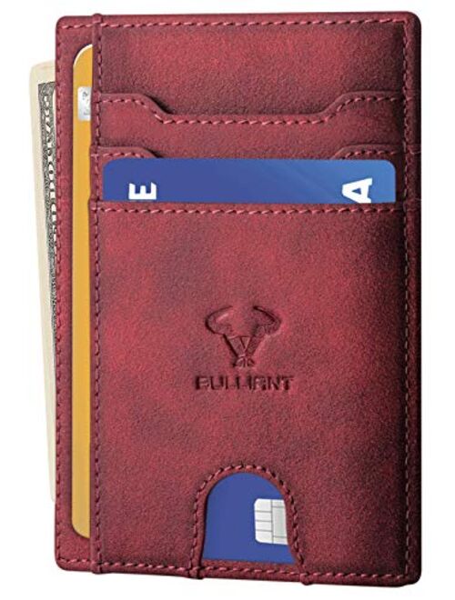 Slim Wallet,Bulliant Skinny Minimal Thin Front Pocket Wallet Card Holder For Men 7Cards 3.15"x4.5",Gift-Boxed