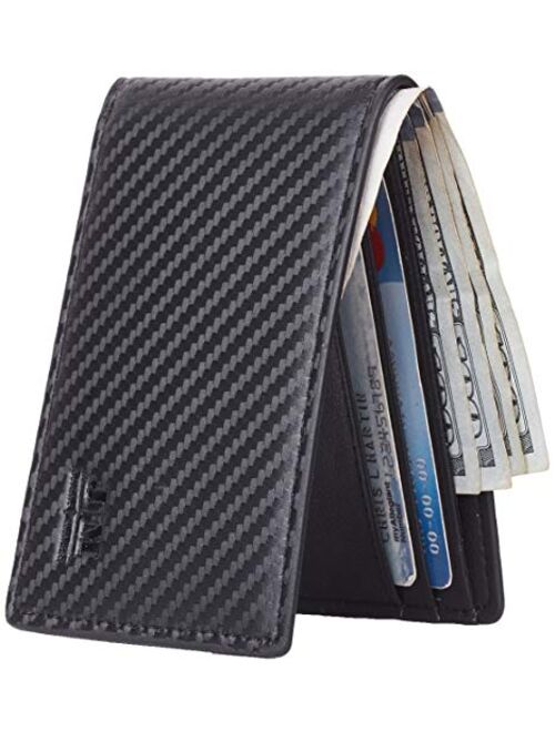 Buy Gostwo Mens Slim Minimalist Front Pocket Wallet Genuine Leather ID ...