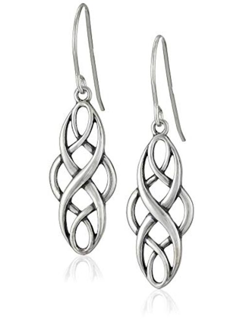 Sterling Silver Celtic Design Oval Dangle Earrings