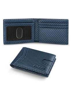 RUNBOX Slim Wallets for Men with RFID Blocking & Minimalist Mens Front Pocket Wallet Leather