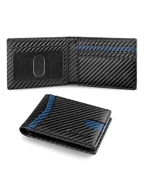 RUNBOX Slim Wallets for Men with RFID Blocking & Minimalist Mens Front Pocket Wallet Leather