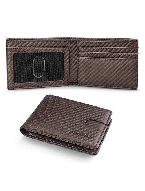 RUNBOX Slim Wallets for Men with RFID Blocking & Minimalist Mens Front Pocket Wallet Leather