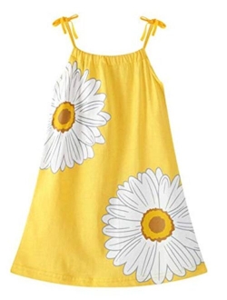 HILEELANG Girl Summer Beach Dress Halter Neck Sleeveless Casual Tank Outfit Sundress 1-12Y