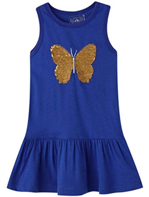 HILEELANG Girl Summer Beach Dress Halter Neck Sleeveless Casual Tank Outfit Sundress 1-12Y