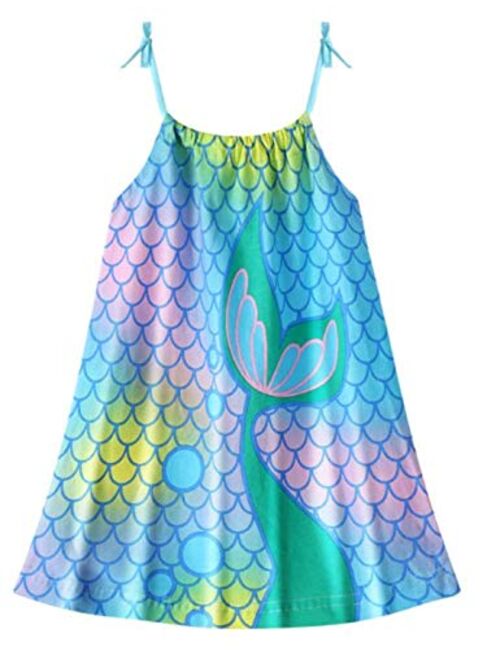 HILEELANG Girl Summer Beach Dress Halter Neck Sleeveless Casual Tank Outfit Sundress 1-12Y