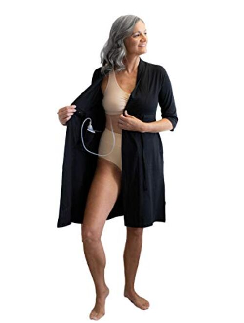 Post Surgery Mastectomy, Breast Cancer Recovery Robe with Internal Pockets by Gownies