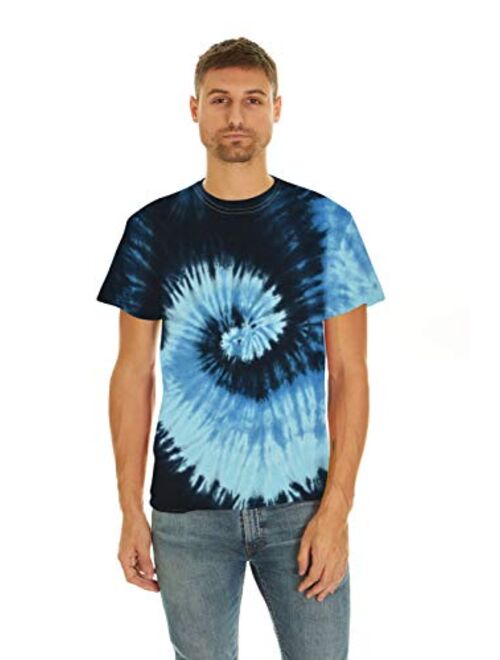 Krazy Tees Tie Dye Style T-Shirts Men Women - Fun, Multi Color Tops