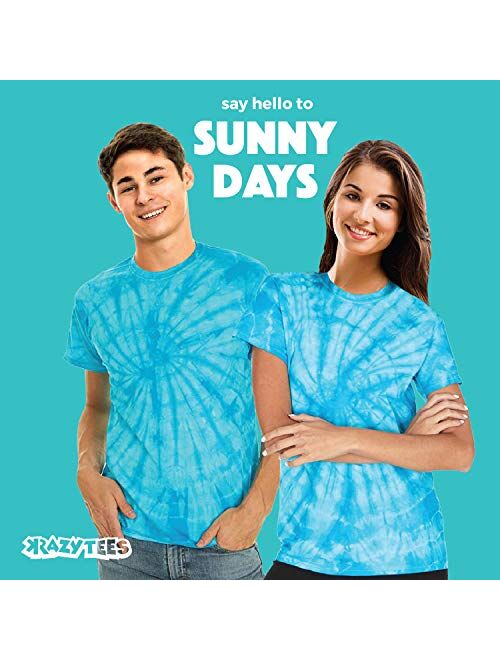 Krazy Tees Tie Dye Style T-Shirts Men Women - Fun, Multi Color Tops