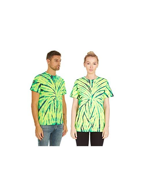 Krazy Tees Tie Dye Style T-Shirts Men Women - Fun, Multi Color Tops