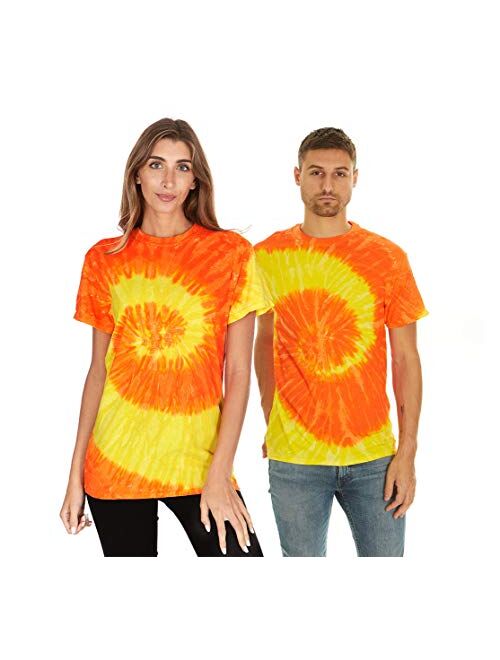 Krazy Tees Tie Dye Style T-Shirts Men Women - Fun, Multi Color Tops