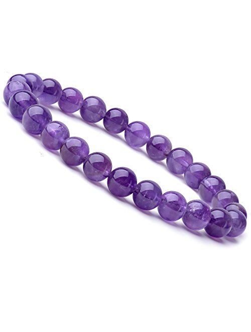 WRCXSTONE Natural 8mm Gorgeous Semi-Precious Gemstones Healing Crystal Stretch Beaded Bracelet Unisex