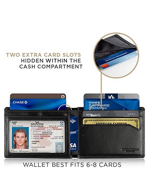 SERMAN BRANDS Mens Slim Bifold Wallet RFID Blocking Minimalist Front Pocket Wallets for Men - Thin & Stylish